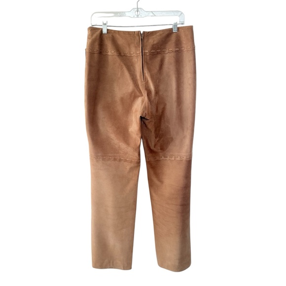 Danier Leather Suede Tan Brown Pants Size 8 Straight Leg Western - Picture 7 of 16
